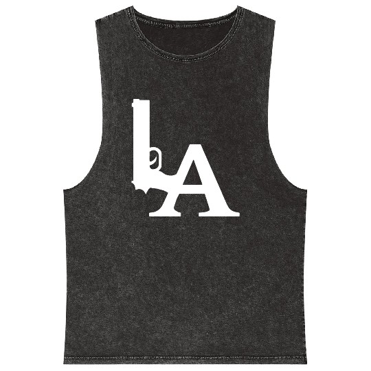 LA Dodgers Gun Los Angeles Hollywood California Mineral Wash Tank Tops