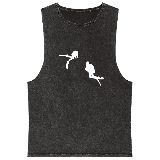 Diver Diving Snorkeling Swimming Goggles Sea Life Mineral Wash Tank Tops