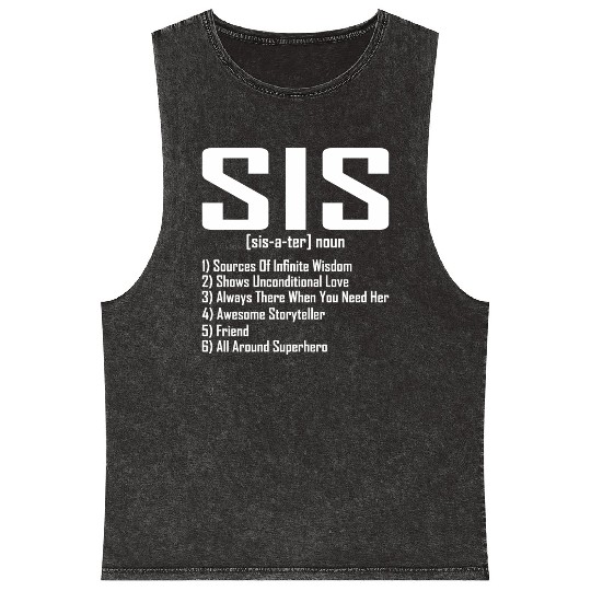 sister Noun Definition all around superhero Mineral Wash Tank Tops
