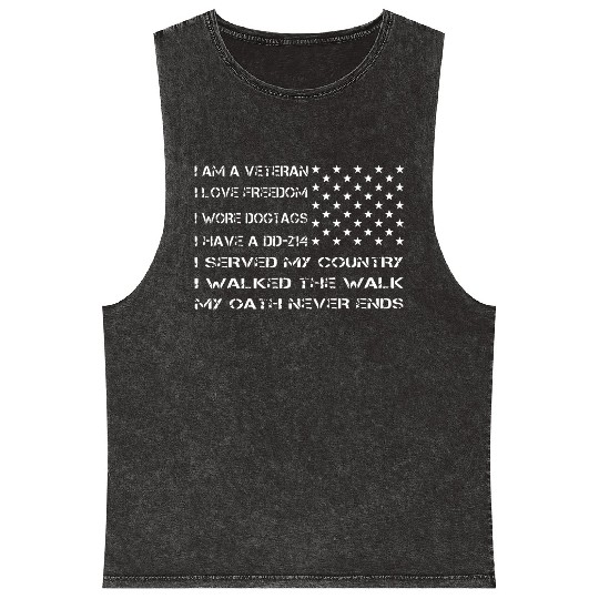 i am a veteran i love freedom i wore dog tags i ha Mineral Wash Tank Tops