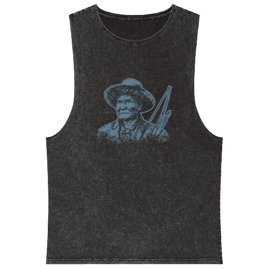 Geronimo Apache Native American Indian Warrior Mineral Wash Tank Tops