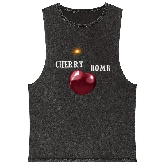 Cherry bomb big Mineral Wash Tank Tops