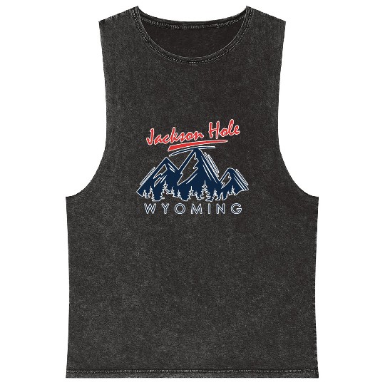 Jackson Hole Wyoming Mineral Wash Tank Tops Vintage City Retro Tshi