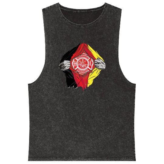German Volunteer Fire Brigade Firefighter Mineral Wash Tank Tops