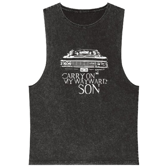 Carry on my wayward son Supernatural Mineral Wash Tank Tops