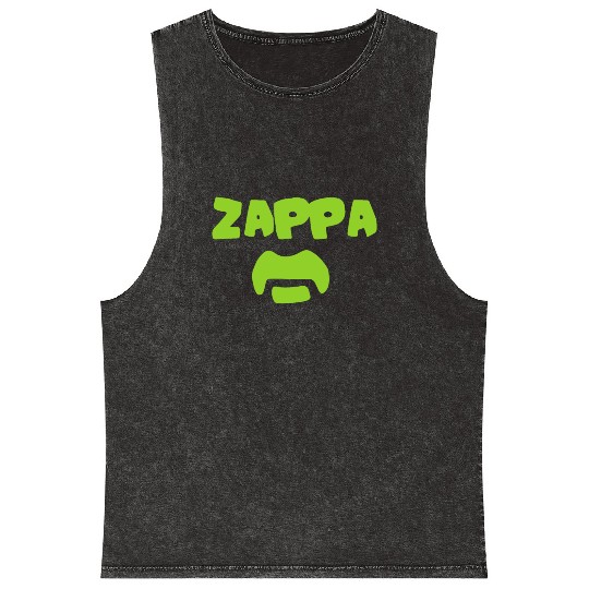 New FRANK ZAPPA Eccentric Rock Icon Logo 70s Men s Mineral Wash Tank Tops