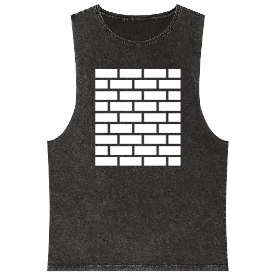 Brick stone wall Mineral Wash Tank Tops