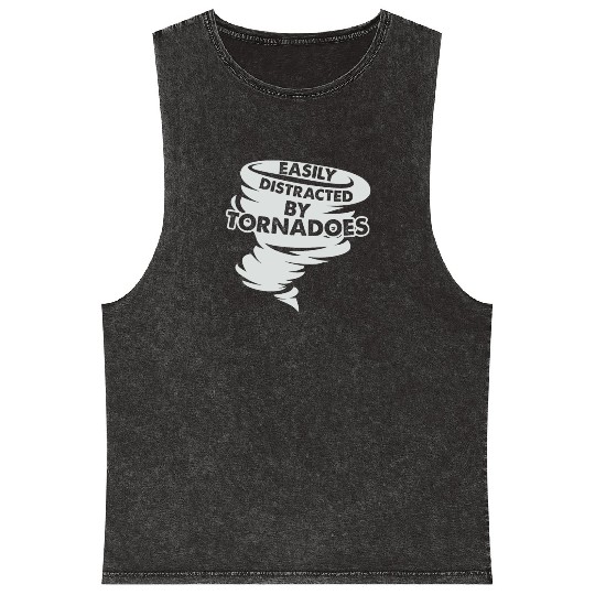 Distracted by Tornadoes Tornado Weather Chaser Mineral Wash Tank Tops
