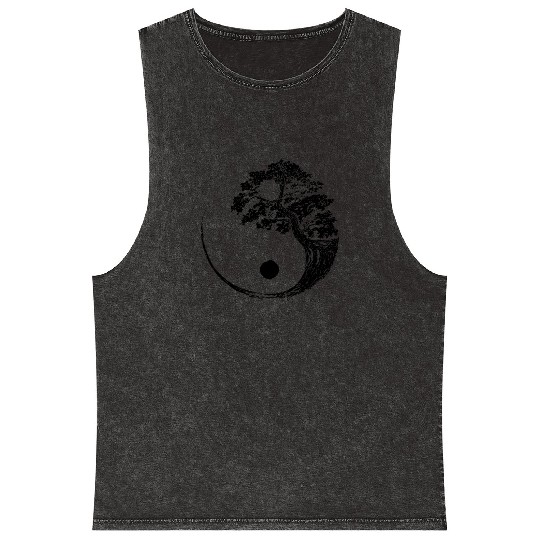 Yin Yang Bonsai Tree Japanese Mineral Wash Tank Tops