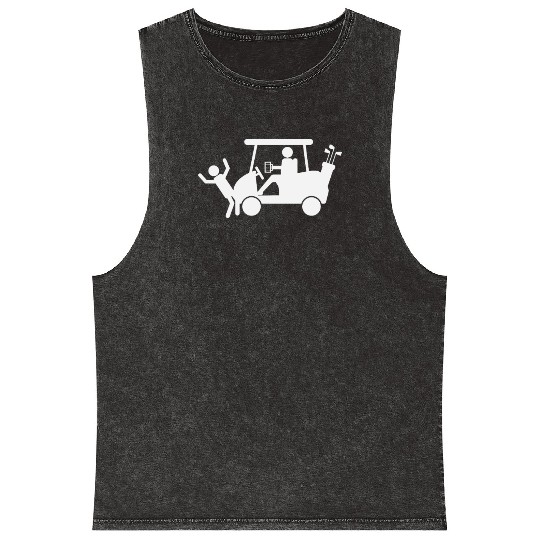 Golf Cart Beer Drunk Golfer Funny Design Gift Idea Mineral Wash Tank Tops