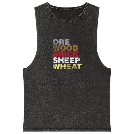 Ore Wood Brick Sheet Wheat Funny Settlers Board Mineral Wash Tank Tops