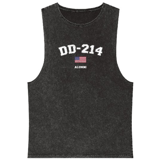 Dd 214 Us Armed Forces Alumni Usa Flag Vintage Mineral Wash Tank Tops