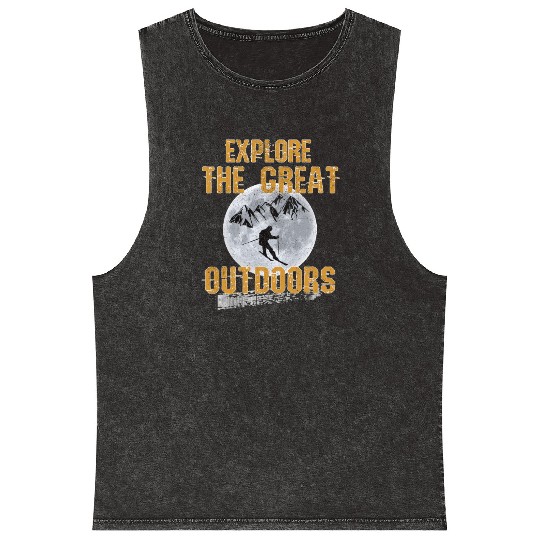 Skiing Explore the great outdoors Mineral Wash Tank Tops gift
