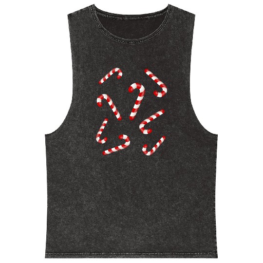 Candy Canes Mineral Wash Tank Tops