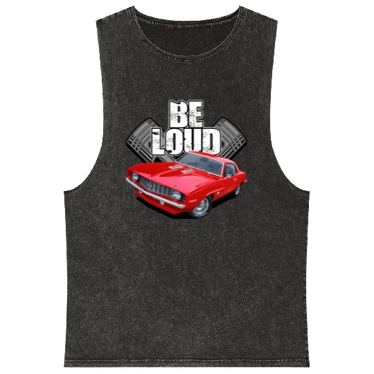 be loud camaro Mineral Wash Tank Tops