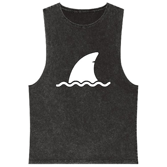 Shark shark fin water sea animal swim present Mineral Wash Tank Tops
