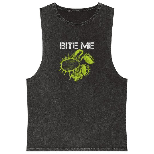 Carnivorous Plant Venus Fly Trap Lover Bite Me Mineral Wash Tank Tops