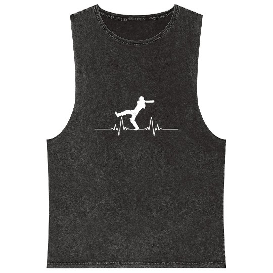 Heart Beat Cricket Cricket Player Gift Idea Mineral Wash Tank Tops