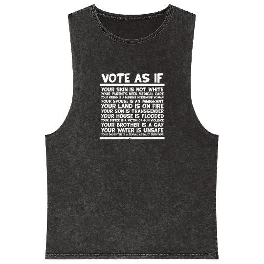 Politics Vote As If Mineral Wash Tank Tops