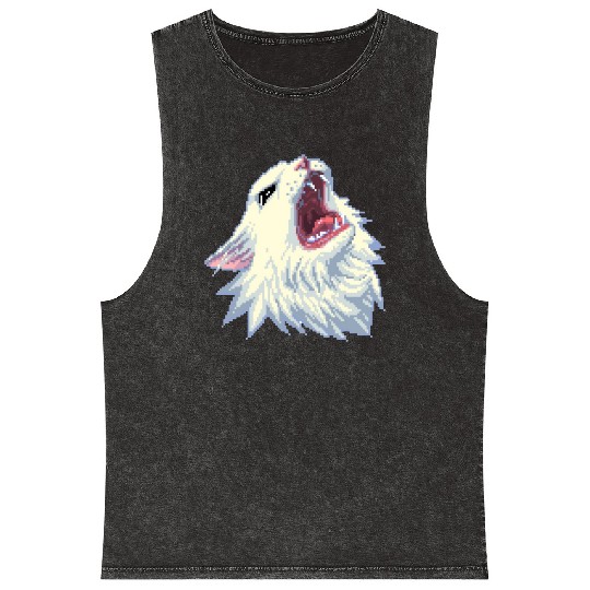 8 bit Screamin Thurston the Cat meme 2 Mineral Wash Tank Tops
