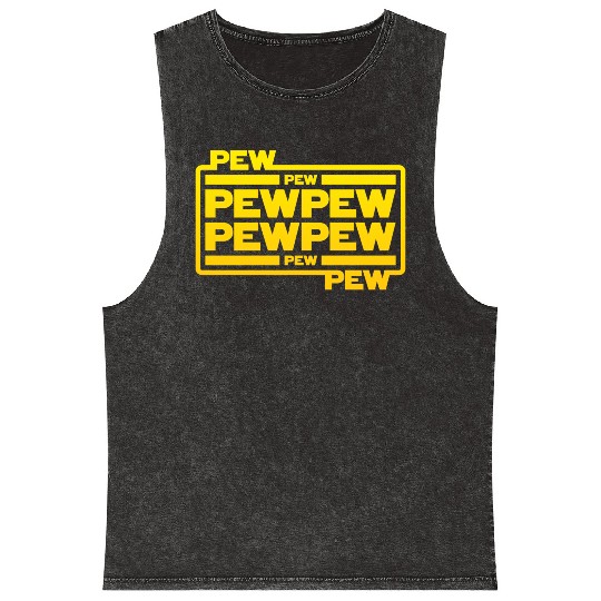Pew Pew Pew Mineral Wash Tank Tops