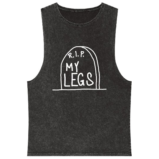 Gravestone RIP My legs gym Mineral Wash Tank Tops