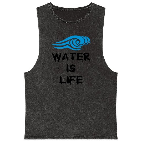 Water is life Mineral Wash Tank Tops