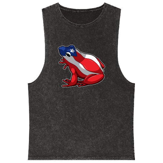 Puerto Rican Coqui Frog - Puerto Rico Mineral Wash Tank Tops