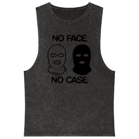 no face no case Mineral Wash Tank Tops