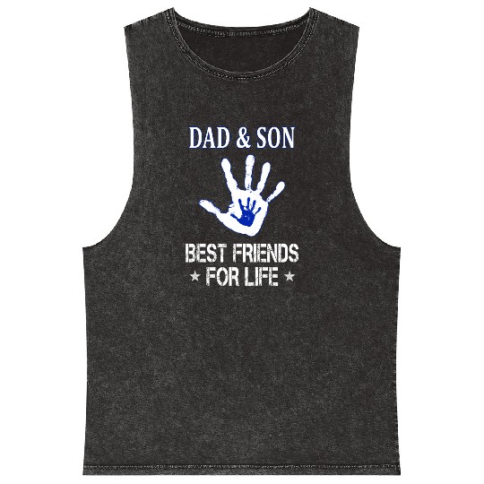 Dad And Son Matching Mineral Wash Tank Tops - Best Friends for Lif
