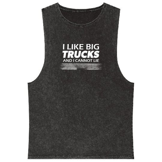 I like big monster trucks l Tire tracks Mineral Wash Tank Tops