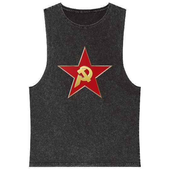 Hammer and sickle Mineral Wash Tank Tops