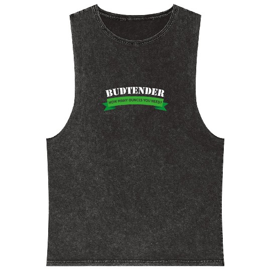 Budtender Design Hemp Dispensary Medical Marijuana Mineral Wash Tank Tops