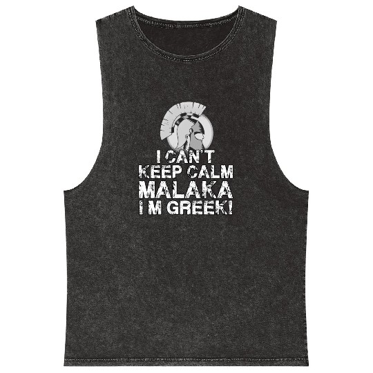 Greek Sparta Helmet Greece Malaka Hellas Mineral Wash Tank Tops