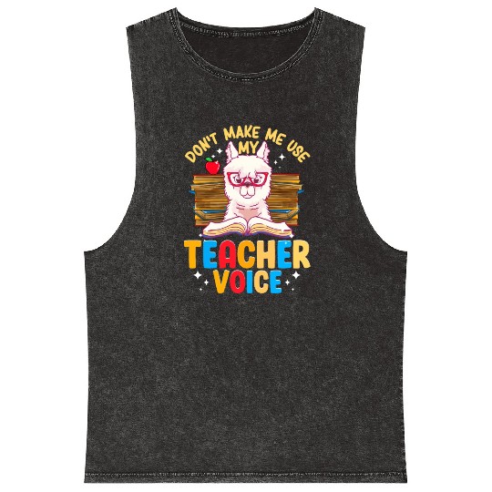 Funny Alpaca Teacher - Teacher Appreciation Gifts Mineral Wash Tank Tops