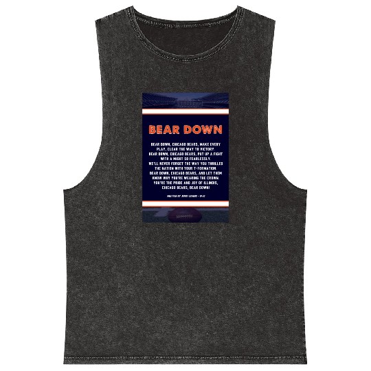 Bear Down Lyrics Poster Mineral Wash Tank Tops