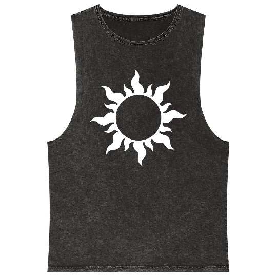 Mask - Sun (Solar Eclipse) Mineral Wash Tank Tops