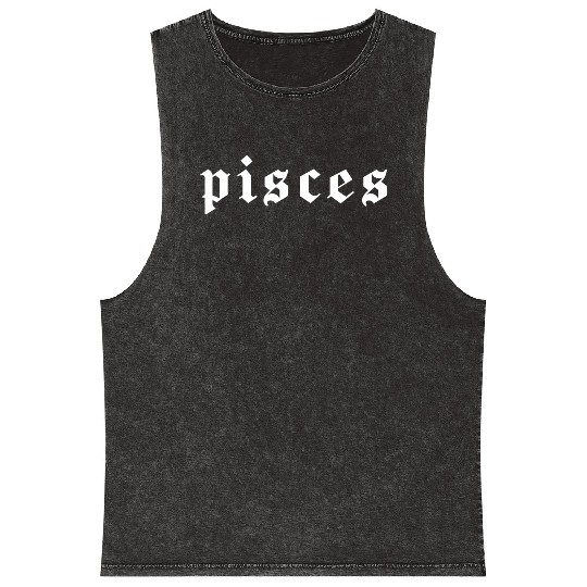 Pisces, Zodiac Sign, Astrology, Horoscope Mineral Wash Tank Tops