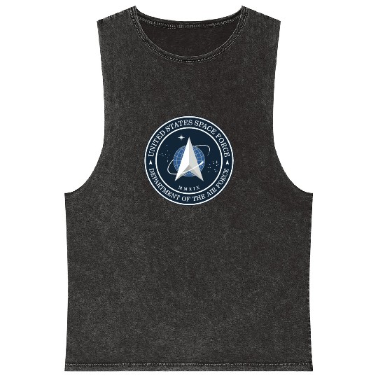 New Space Force Logo 2020 USSF Mineral Wash Tank Tops