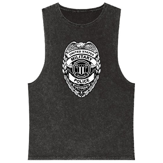 U.S. Military Police Veteran Badge Mineral Wash Tank Tops