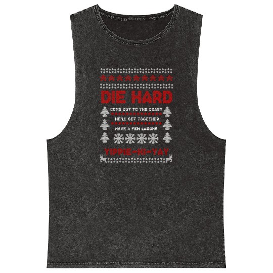 Die Hard Christmas Jumper Mineral Wash Tank Tops
