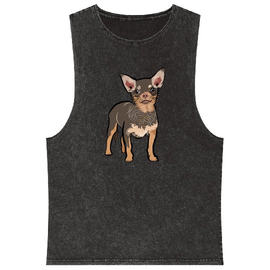 Brown chihuahua dog | chihuahua dog lover Mineral Wash Tank Tops