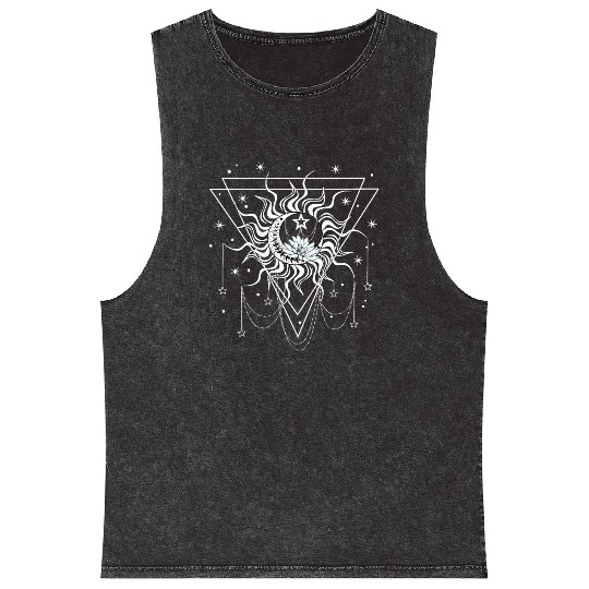 sun moon star Mineral Wash Tank Tops