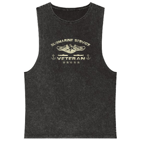 Vintage US Navy Submarine Service Veteran Mineral Wash Tank Tops