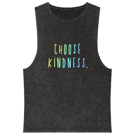 Choose Kindness Cool Colors Ombre Mineral Wash Tank Tops