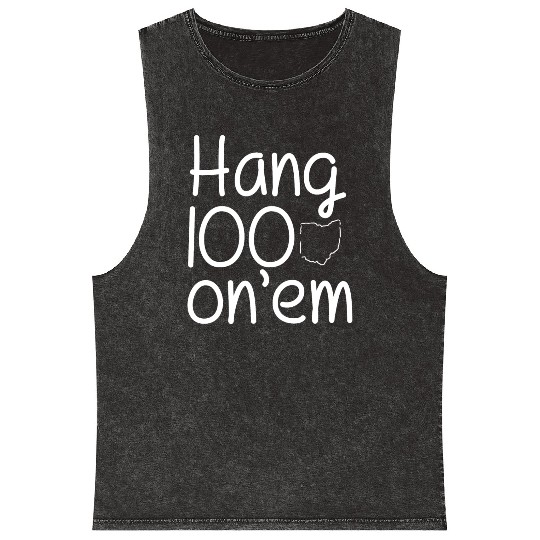 Hang 100 On Em college football funny Mineral Wash Tank Tops