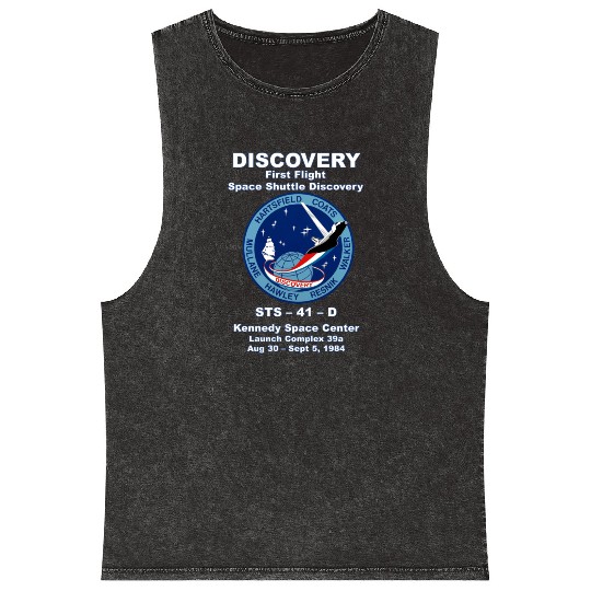 NASA Space Shuttle STS-41-D Vintage Crew Mineral Wash Tank Tops