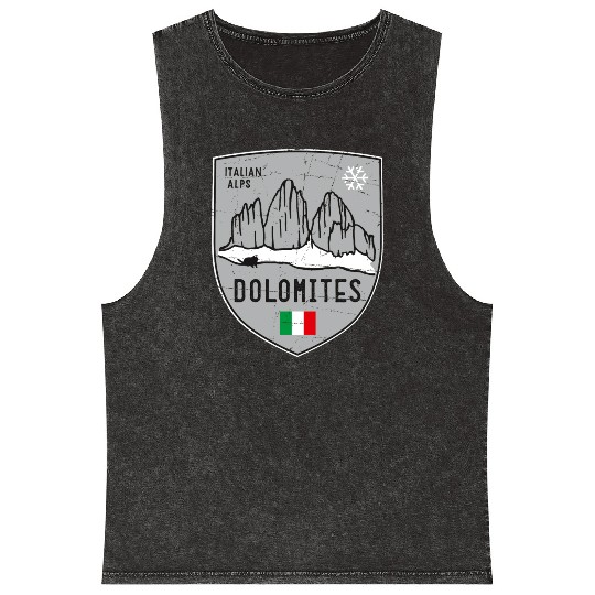 Dolomites Italy Emblem Mineral Wash Tank Tops