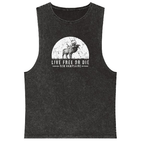 Live Free or Die New Hampshire Hiking Mineral Wash Tank Tops