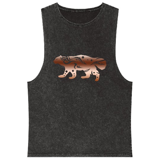 Wolverine Bear Gulo gulo T Tattoo Gift Idea Mineral Wash Tank Tops